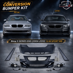 A To Z Compatible With Bmw 5 Series E60 (2004-2010) Front Rear Bumper Upgrade Convert To M Sport M5 Body Kit Bumper Side Skirt Running Board Exhasut Tip E60 Body Kit M5 Set Gc CC-9200 (Shipping Cost Not Included In Price)