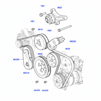 Belt Tensioner With Pulley LR035493 Compatible With LAND ROVER DISCOVERY III (L319) | LR3 & RANGE ROVER SPORT I (L320)