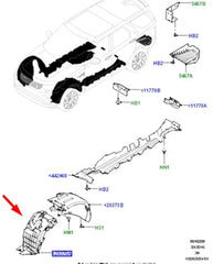 Front Wheel Fender Linning Right LR082848 Compatible With Land Rover Discovery - L462  (2017-2021) Tag No.42