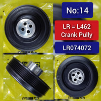 Crankshaft Pulley LR074072 LR113860 G4D36316AC G4D36316AG Compatible With LAND ROVER DISCOVERY SPORT (L550) & DISCOVERY V (L462) & RANGE ROVER EVOQUE (L538) & XE (X760) & JAGUAR F-PACE (X761) &XF II (X260)Tag-CP-14