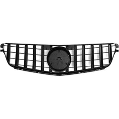 Front Bumper Grill Compatible With Mercedes Benz C Class W204 2007-2014 Front Bumper Grill W204 Grill Gtr Black