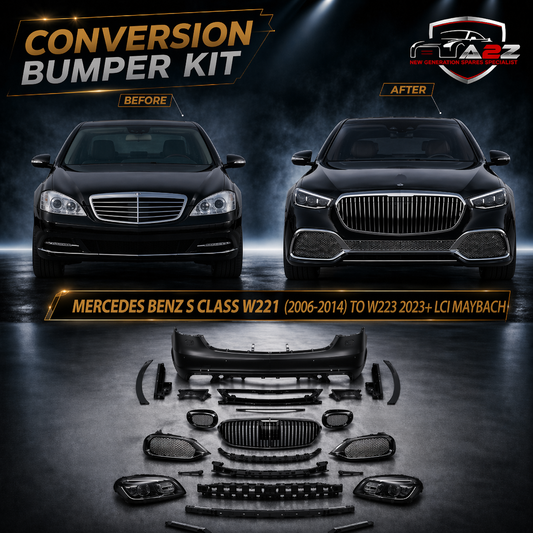 A To Z Compatible With Mercedes Benz S Class W221 (2006-2014) Το W223 2023+ Lci Maybach Upgrade Facelift Conversion Body Kit Bumper Hood Headlight Taillight CC-6365 (Shipping Cost Not Included In Price)