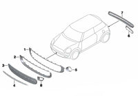 Front Bumper Grille 51117268752 Compatible With Mini Cooper S (R56) Tag No.76