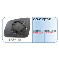 Mirror Glass Compatible With Mercedes C Class Mirror Glass C Class W204 2007 Left 1410 LEFT