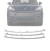Front Bumper Chrome (SILVER) 9Y0807179041M7U 9Y0807179A041M7U 9Y0807179B041M7U Compatible With PORSCHE CAYENNE 2019-2022 (Set Of 3)