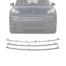 Front Bumper Chrome (SILVER) 9Y0807179041M7U 9Y0807179A041M7U 9Y0807179B041M7U Compatible With PORSCHE CAYENNE 2019-2022 (Set Of 3)