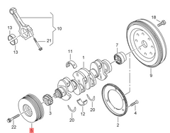 Crankshaft Pulley 06H105243K 06H105243C 06H105243F 06H105243G Compatible With AUDI A3 A4 A5 A6 A7 A8 Q3 Q5 TT Tag-CP-05