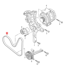 Multi Rib Belt Kit 6PK1130K3 Compatible With SKODA OCTAVIA III (5E3, NL3, NR3) SUPERB III (3V3) (CONTINENTAL)