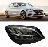 Headlight Headlamp Left A2059068905 (7 Pin) & Right A2059069005 (5 Pin) (Without Blaster) Compatible With MERCEDES-BENZ C-CLASS (W205) (2019-2020)