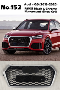 RSQ5 Black And Chrome Honeycomb Show grill Audi Compatible With Q5 (2018-2020) Tag No.152