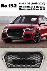 RSQ5 Black And Chrome Honeycomb Show grill Audi Compatible With Q5 (2018-2020) Tag No.152