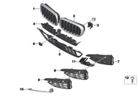 Front Middle Bumper Lower Center Mesh Bezel Grille 51118056521 Compatible With BMW X6 F16 2015-2019 Tag-BG-63