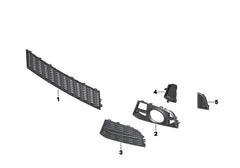 Front Middle Bumper Lower Center Mesh Bezel Grille 51117903894 Compatible With BMW 5 Series (F10) 2011Tag-BG-53