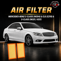 Air Filter E1249L-2 & 1560940504 & LX3594 Compatible With MERCEDES-BENZ C-CLASS (W204) & CLS (C219) & S-CLASS (W221, V221) Tag : 162