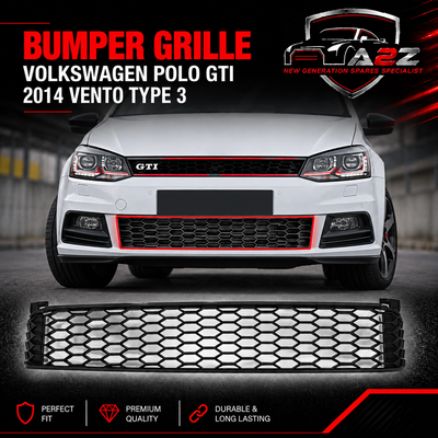 BUMPER GRILLE 6RG853677E 6RG853677E9B9 Compatible With VOLKSWAGEN POLO GTI 2014 VENTO TYPE 3