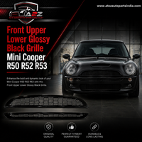 Front Upper Lower Glossy Black Grille Compatible With Mini Cooper R50 R52 R53