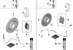 Rear Brake Pad Wear Sensor 34216890792 Compatible With BMW 5 (G30, F90) & X5 (G05, F95) & X5 Van (G05)