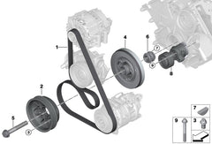 Belt Tensioner With Pulley 11287549873 Compatible with BMW 3 Series (E90) & 3 Series (F30, F80) & 3 Gran Turismo (F34) & 5 Series (F10) & 7 Series (F01, F02, F03, F04) &X1 (E84) & X3 (F25) & X5 (F15, F85)