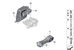 Right Engine Motor Mount 22116885934 Compatible With BMW X1 F48 (Main MTG) & MINI F56