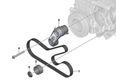 Belt Tensioner With Pulley 11288604266 Compatible with BMW 3 Series (F30, F80) & 5 Series (F10) & 7 Series (F01, F02, F03, F04) & X5 (E70)