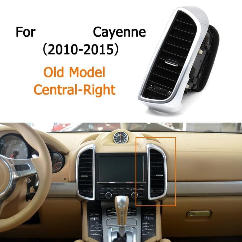 Black AC Vent Grille Assembly for Porsche Cayenne 2011-2017 OEM 7P5819704D 7P5819703D 7P5819727E 7P5819728E 7P5819203B 7P5819204B