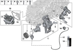 Thermostat Housing 11538576288 Compatible With BMW 5 (G30, F90) & 6 Gran Turismo (G32) & 7 (G11, G12) & X4 (G02, F98) & X5 (G05, F95) & X7 (G07) Tag No.100
