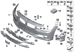 Front Middle Bumper Lower Center Mesh Bezel Grille 51117263478 Compatible With BMW 3 Series F30 Tag-BG-57