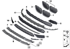 Front Bumper Grille (Middle) 51112990368 Compatible With BMW X1 E84 Tag No.66