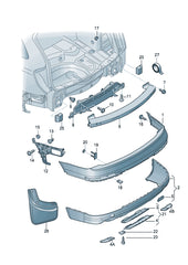 Rear Bumper Bracket Left 4L0807453 & Right 4L0807454 Compatible With AUDI Q7 (4LB) 2007-2015 Tag No.181