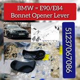 Bonnet Engine Hood Lock Release Handle Lever 51237067086 Compatible With BMW 3 Series E90 & X1 E84
