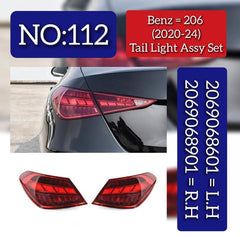 Tail Light Rear Lamp Compatible With MERCEDES BENZ C-CLASS W206 (2020-2024) Tail Light Rear Lamp Left A2069068601 & Right A2069068901 Tag No.112