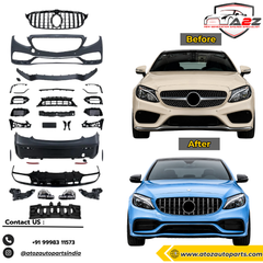 Complete Conversion Bumper Kit Compatible With Mercedes Benz C Class Coupe C205 (2016-2021) Upgrade To C63amg Amg (Shipping Cost Not Included In Price)
