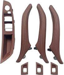 BMW 5 Series F10 inner door handle set with leather – 7-piece luxury interior replacement for 2010–2016 models with OEM-level fit