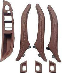 BMW 5 Series F10 inner door handle set with leather – 7-piece luxury interior replacement for 2010–2016 models with OEM-level fit