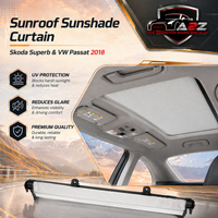 Grey & Beige Sunroof Sunshade Curtain Cover Assembly Compatible With Skoda Superb N.M & VW Passat 2018