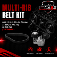 Multi Rib Belt Kit 6PK1698K1 11287810807 11288507415 11288519128 11288512067 Compatible With BMW 5 (F10), 7 (F01, F02, F03, F04), X1 (E84), X5 (F15, F85), X6 (F16, F86) (CONTINENTAL)