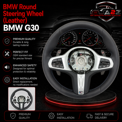 BMW Round Steering Wheel (Leather) Compatible With BMW G30