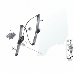 Front Left Power Window Regulator 51337281885 Compatible with BMW 3 (F30, F80)