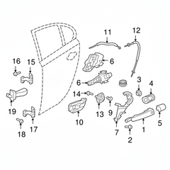 Rear Door Latch C2D5644 & C2Z2345 & C2Z31365 Compatible Wit JAGUAR XF I (X250) XJ (X351) (2008-15)