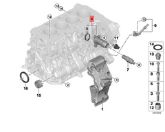 Engine Block Water Pipe Connector 11118511205 Compatible With  BMW 3 Series F30 & X1 (F48)