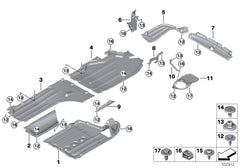 Rear Right Underbody penal 51128091980 Compatible With BMW For X5 X6 G05 G06 (2019)