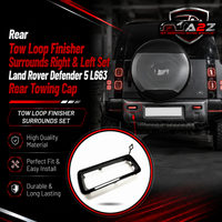 Rear Tow Loop Finisher Surrounds Right & Left Set LR149775 LR149776 Compatible With Land Rover Defender 5 L663