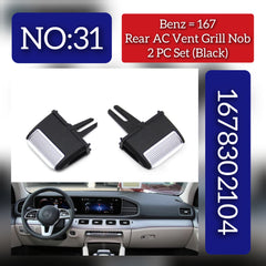 Rear Air Conditioner Back Ac Vent Grille Outlet Tab Clip Slider Repair Kit 1678302104 Compatible With MERCEDES BENZ GLS W167 & GLE W167 (Set Of 2)