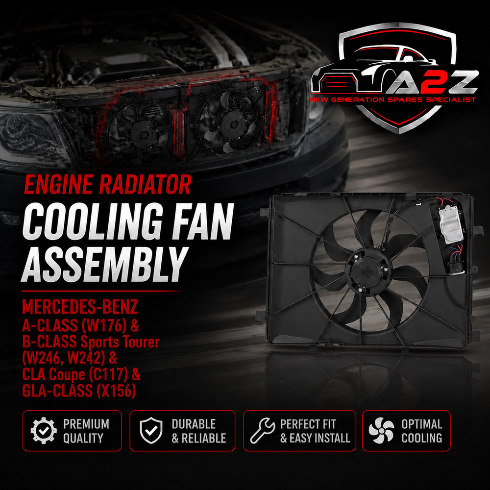 Engine Radiator Cooling Fan Assembly 2465000064 Compatible With MERCEDES-BENZ A-CLASS (W176) & B-CLASS Sports Tourer (W246, W242) & CLA Coupe (C117) & GLA-CLASS (X156)