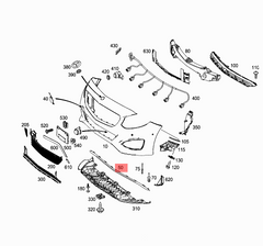 Front Bumper Center Chrome 2468852121 Compatible With MERCEDES BENZ B-CLASS W246