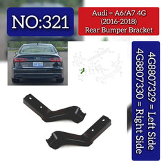 Rear Bumper Bracket Left 4G8807329 & Right 4G8807330 Compatible With Audi A6/A7 4G (2016-2018) Tag No.321