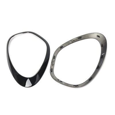 Headlight Chrome Bezel Ring Trim (Black) Left 51139801573 & Right 51139801574 Compatible With MINI COOPER R60 Tag NO.1