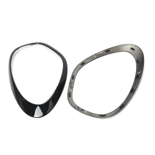 Headlight Chrome Bezel Ring Trim (Black) Left 51139801573 & Right 51139801574 Compatible With MINI COOPER R60 Tag NO.1