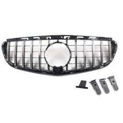 Front Bumper Grill (Without Logo) Compatible With Mercedes Benz E Class W212 2013-2016 Front Bumper Grill W212 Grill Gtr Silver Lci