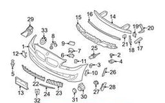 Front Middle Bumper Lower Center Mesh Bezel Grille 51117331724 7331724 Compatible With BMW 5 Series F10 LCI 2014-2016 Tag-BG-61